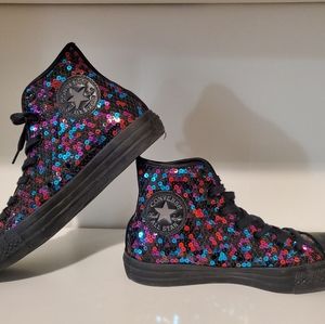 Black High Top Chuck Taylor All Star Sequins